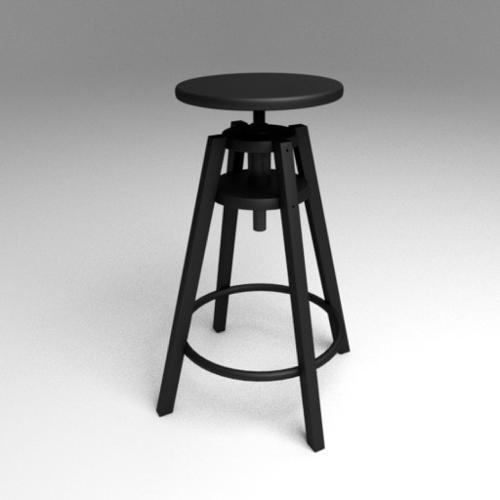 Ikea DALFRED Bar Black Wood Stool preview image